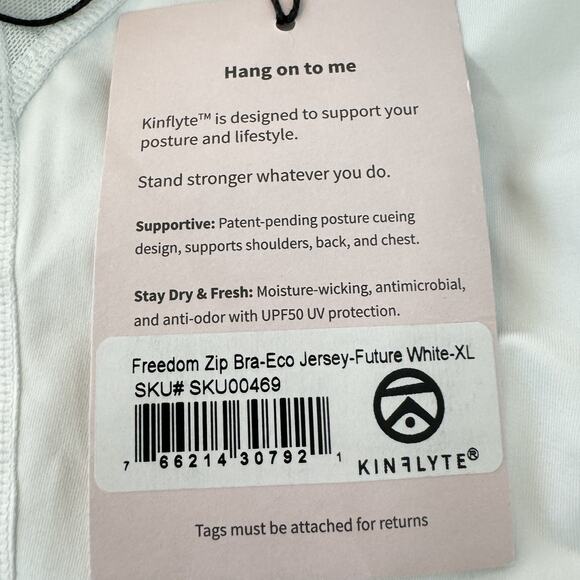 KINFLYTE Freedom Bra Wide Strap Size XL White Posture Correcting Wireless NEW - Picture 6 of 11